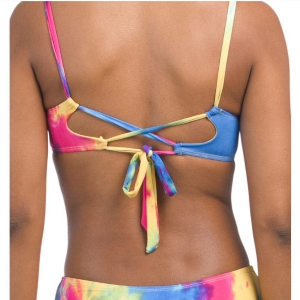 Lucky Brand Blue/Green /Orange Bikini Set Sz L NWOT - Picture 2 of 14